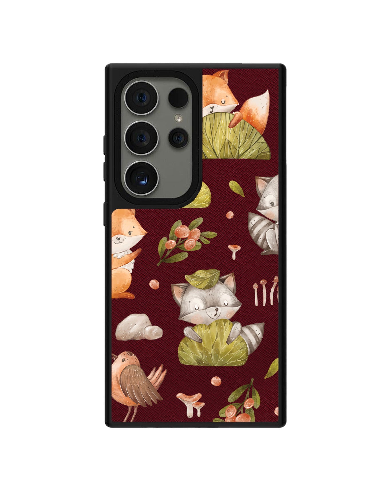 Android Leather Grip Case - Racoon and Friends