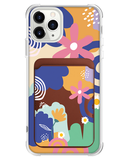 iPhone Magnetic Wallet Case - Abstract Flower 1.0