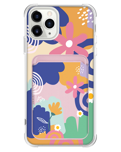 iPhone Magnetic Wallet Case - Abstract Flower 1.0