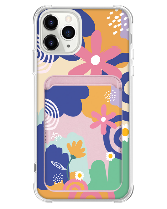 iPhone Magnetic Wallet Case - Abstract Flower 1.0