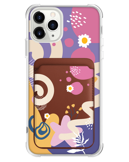 iPhone Magnetic Wallet Case - Abstract Flower 3.0