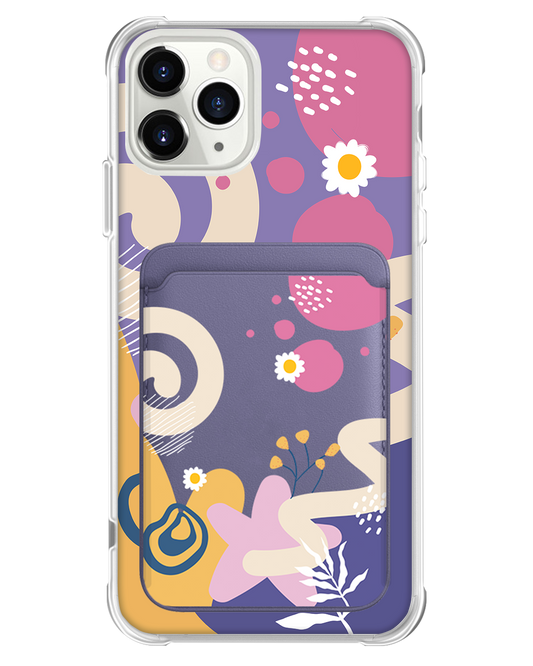 iPhone Magnetic Wallet Case - Abstract Flower 3.0