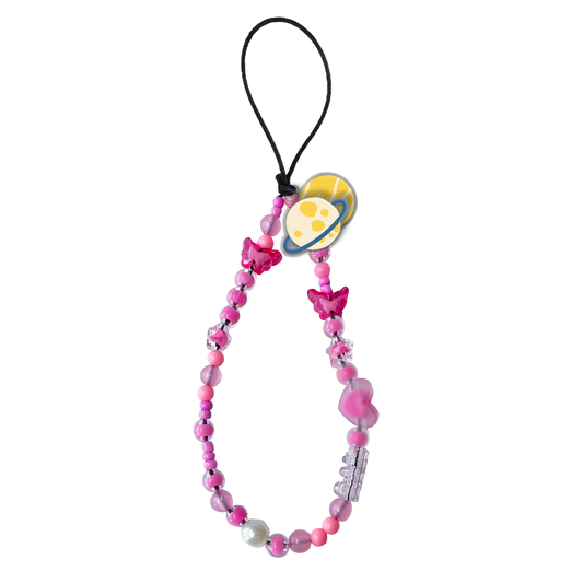 Beaded Strap with Acrylic Charm  - Abstract Planet 1.0