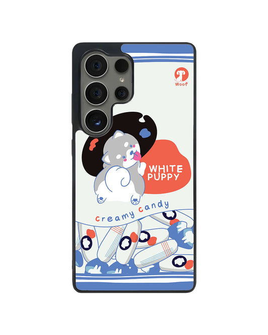 Android Avant-Gloss Grip Case - White Puppy