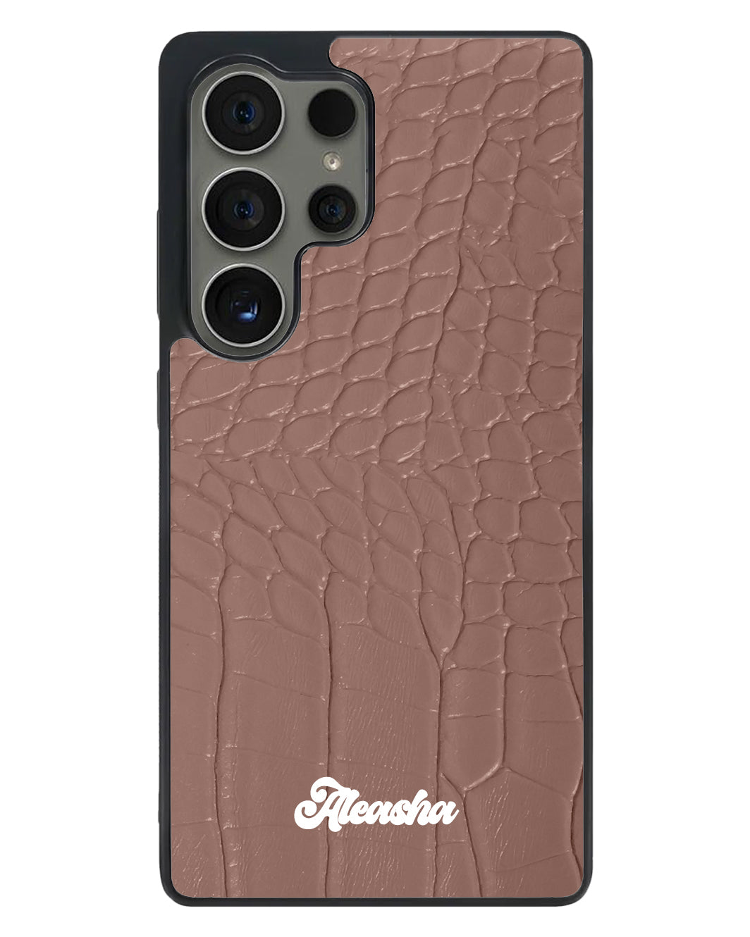 Android Textured Leather Case - Matte Croco Rustic Pink