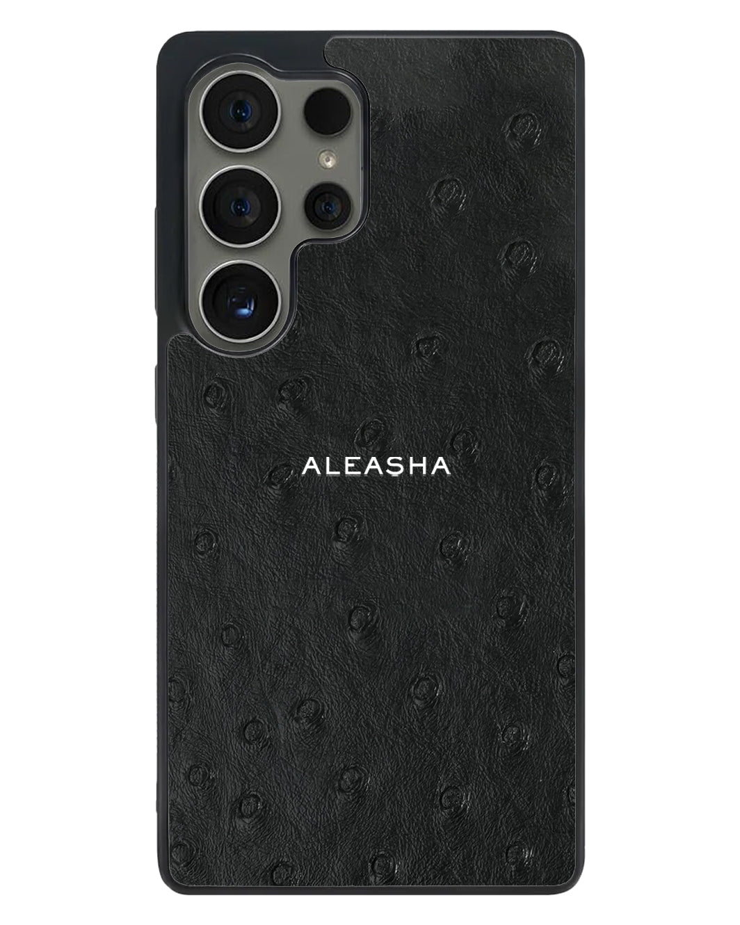 Android Textured Leather Case - Matte Ostrich Black