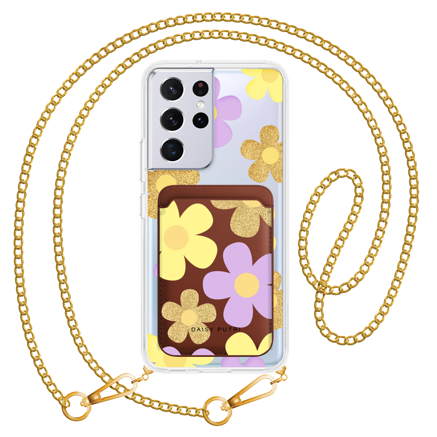 Android Magnetic Wallet Case -  Daisy Twinkle