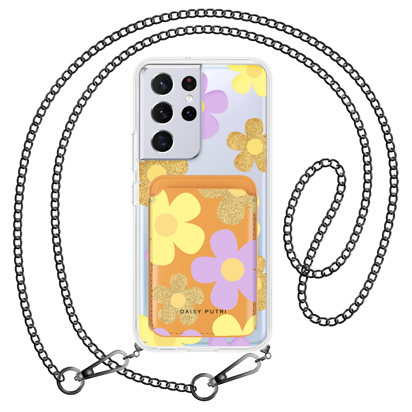 Android Magnetic Wallet Case -  Daisy Twinkle