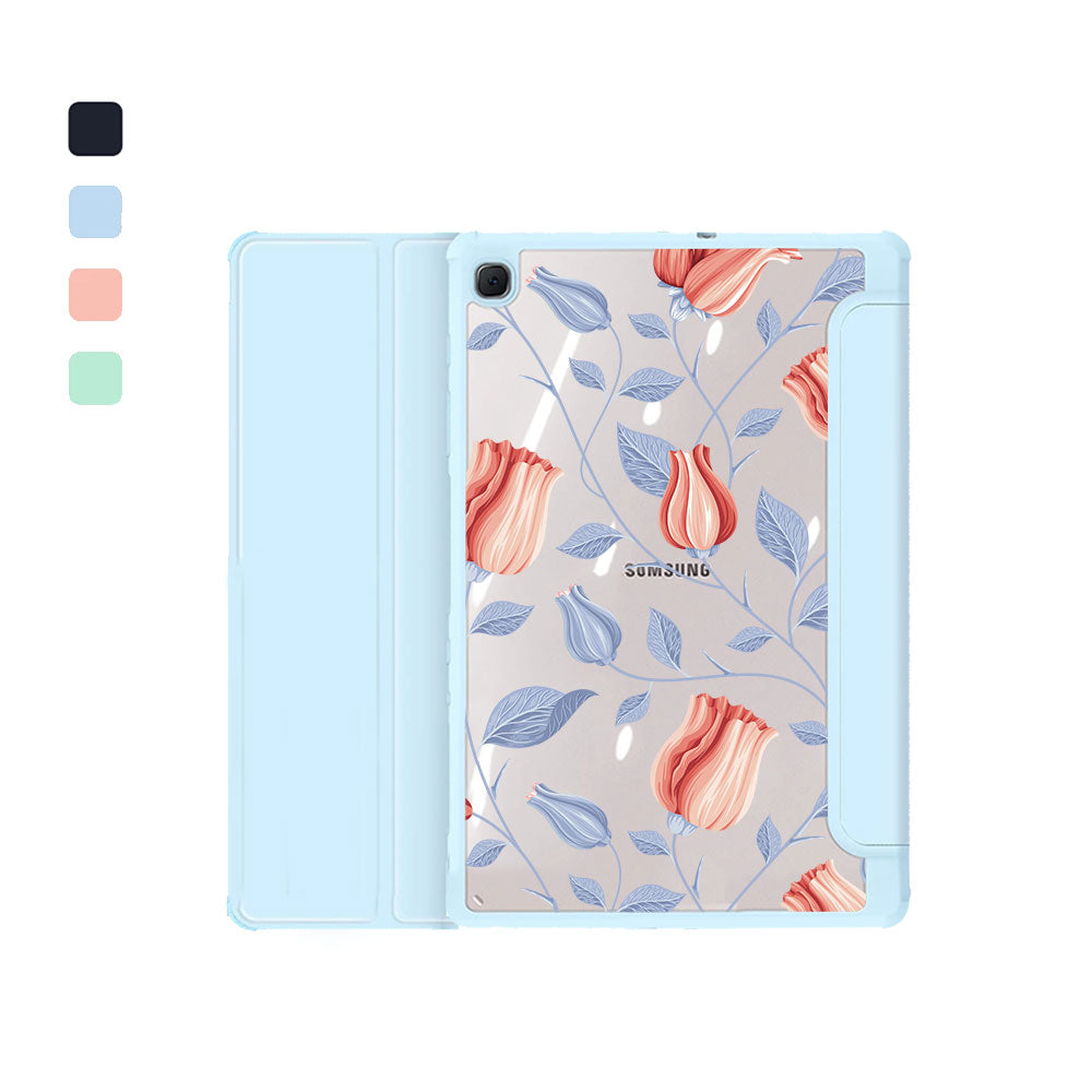 Android Tab Acrylic Flipcover - Red Tulips