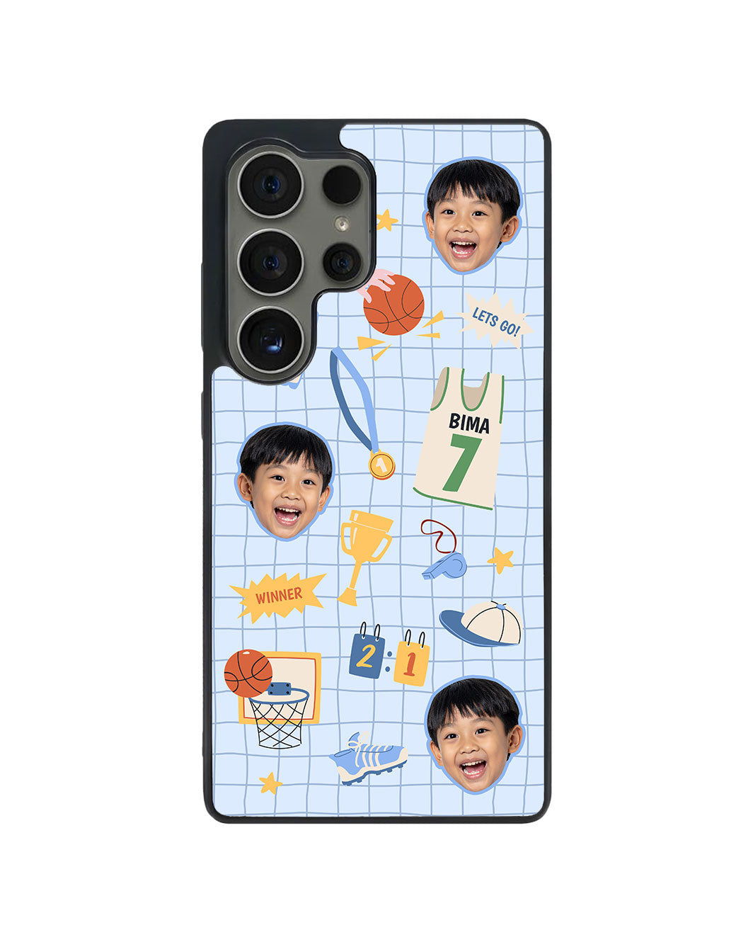 Android Avant-Gloss Grip Case - Face Grid Basketball