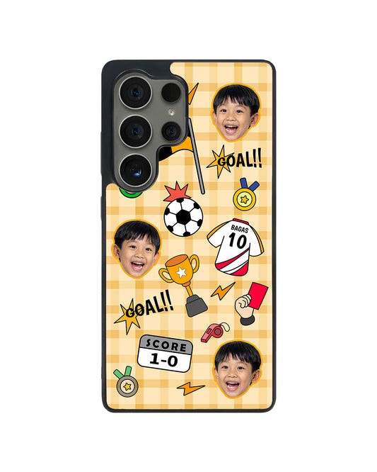 Android Avant-Gloss Grip Case - Face Grid Soccer