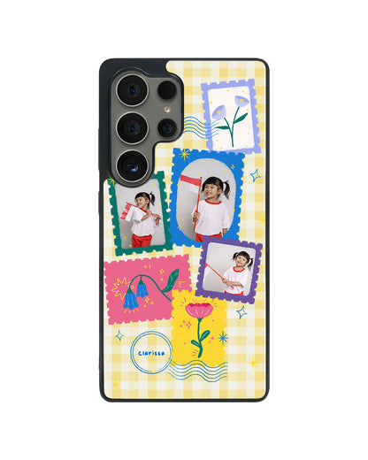 Android Avant-Gloss Grip Case - Face Grid Floral Stamps