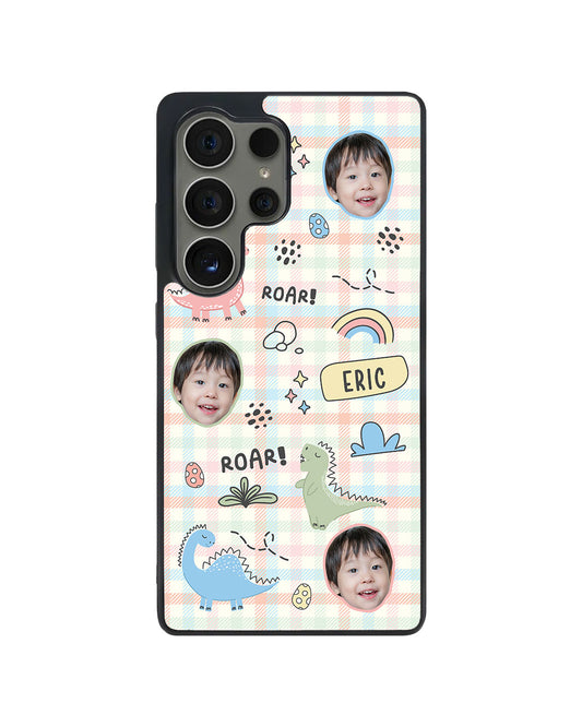 Android Avant-Gloss Grip Case - Face Grid Dino