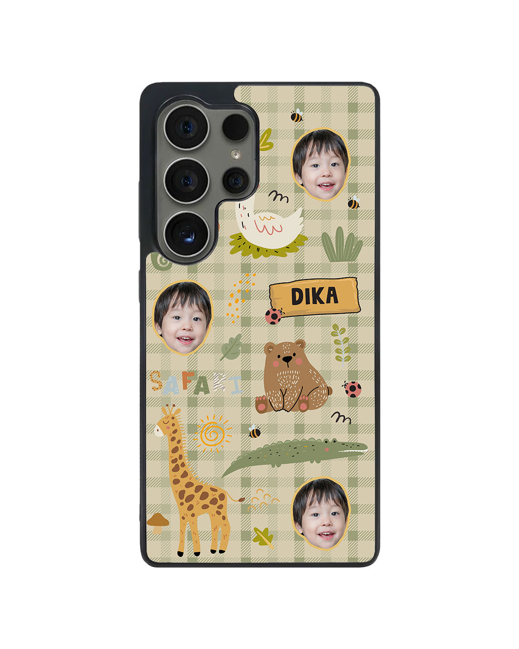 Android Avant-Gloss Grip Case - Face Grid Safari