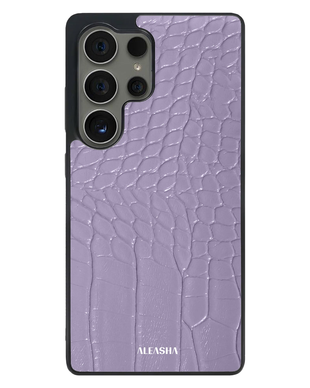 Android Textured Leather Case - Matte Croco Lilac