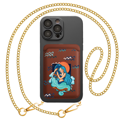 iPhone Magnetic Wallet Silicone Case - Aquarius