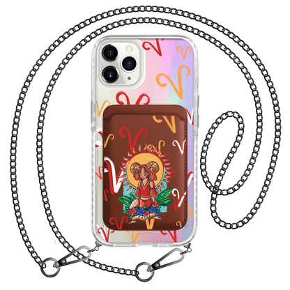 iPhone Magnetic Wallet Holo Case - Aries