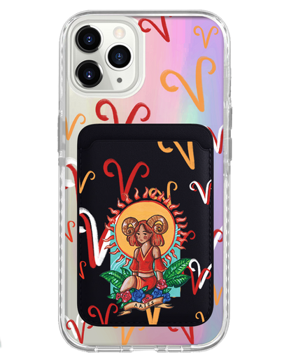 iPhone Magnetic Wallet Holo Case - Aries