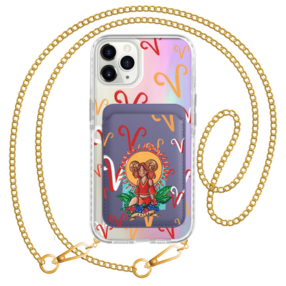 iPhone Magnetic Wallet Holo Case - Aries