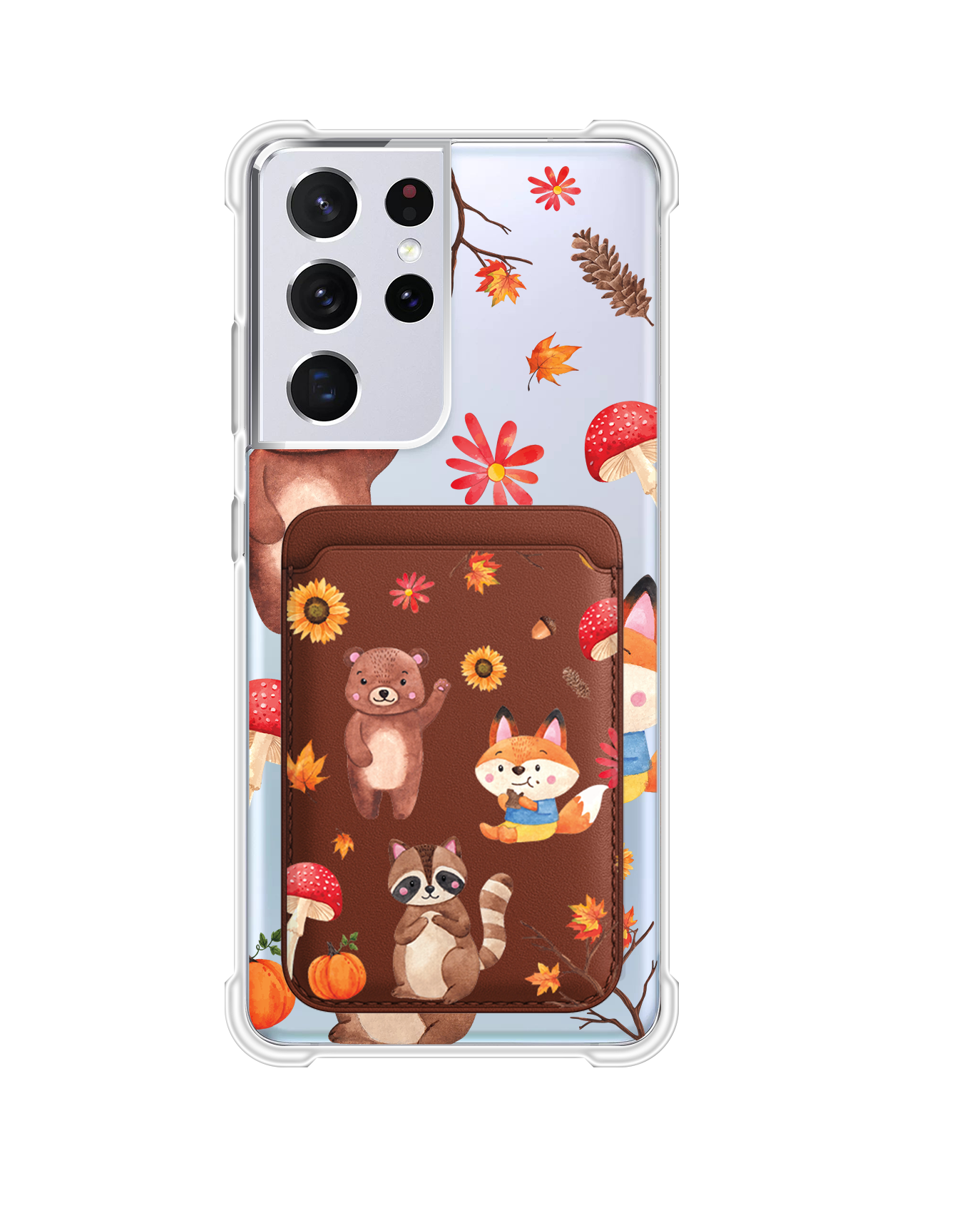 Android Magnetic Wallet Case - Autumn Animals