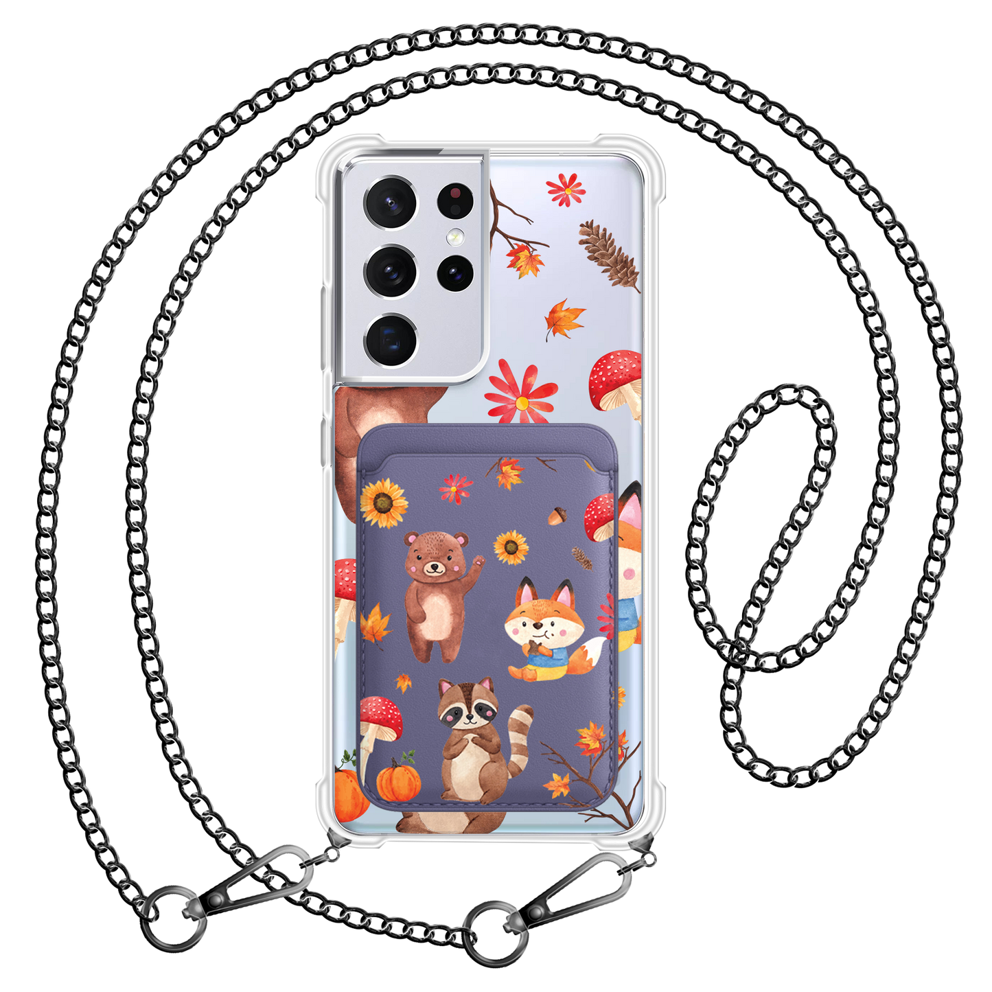 Android Magnetic Wallet Case - Autumn Animals