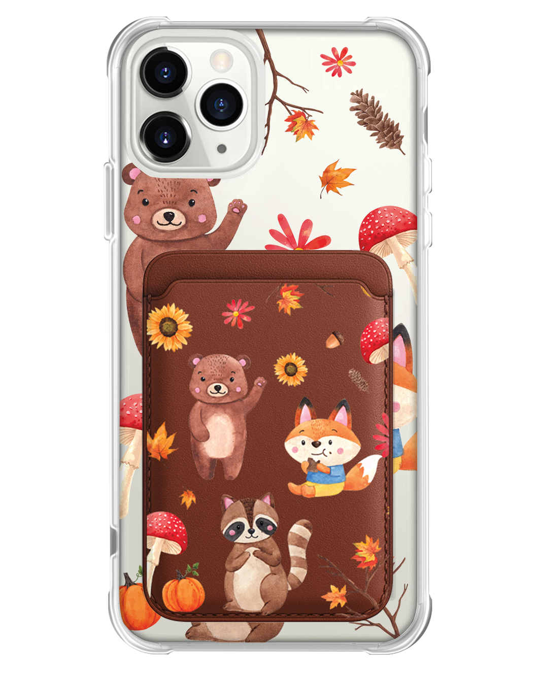 iPhone Magnetic Wallet Case - Autumn Animals