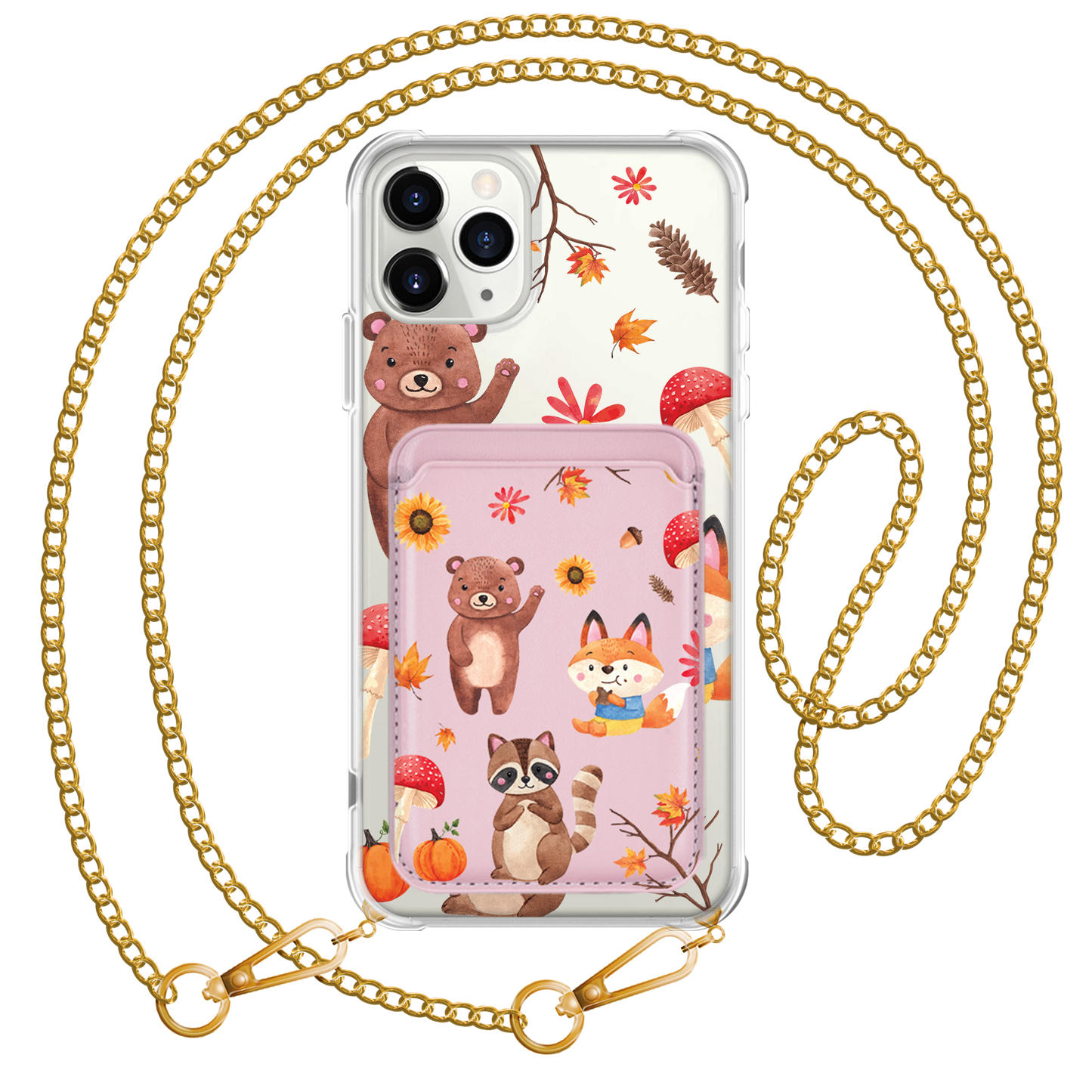 iPhone Magnetic Wallet Case - Autumn Animals