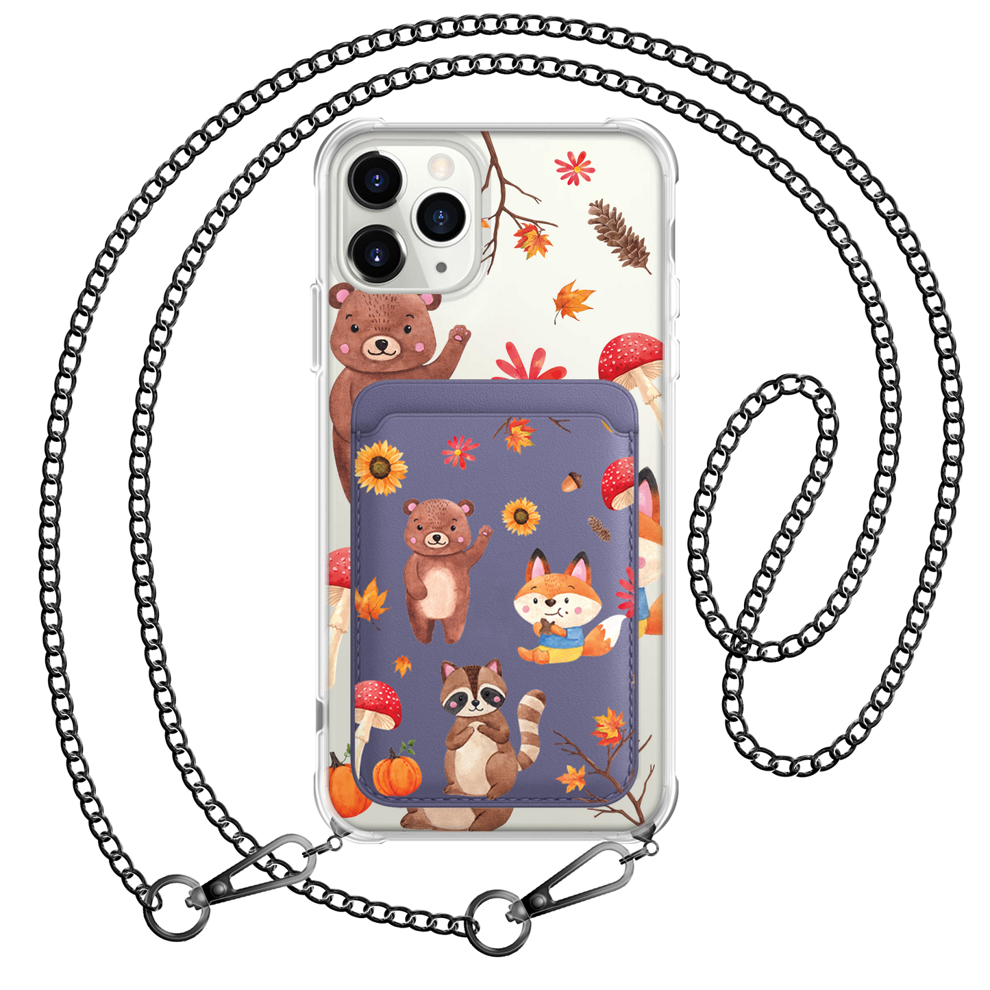 iPhone Magnetic Wallet Case - Autumn Animals