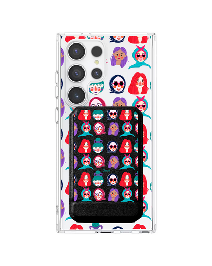 Android Magnetic Multifold Wallet - Cute Sweety Faces