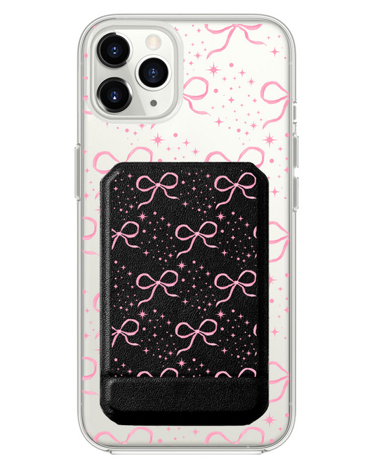 iPhone Magnetic Multifold Wallet - Coquette Glittery Bow