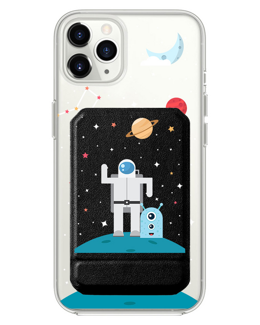 iPhone Magnetic Multifold Wallet - Blue Alien