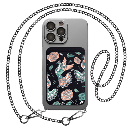 iPhone Magnetic Wallet Silicone Case - Bird of paradise 3.0