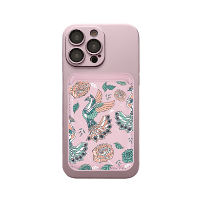 iPhone Magnetic Wallet Silicone Case - Bird of paradise 3.0