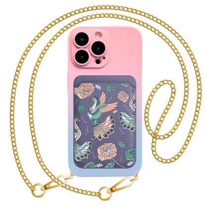 iPhone Magnetic Wallet Silicone Case - Bird of paradise 3.0