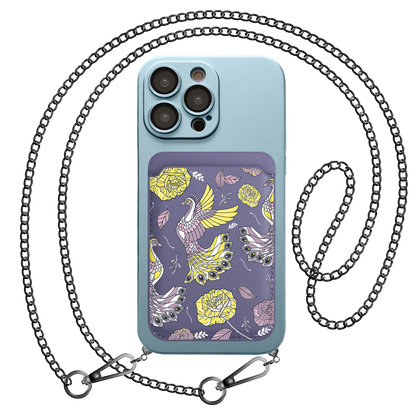 iPhone Magnetic Wallet Silicone Case - Bird of paradise 4.0