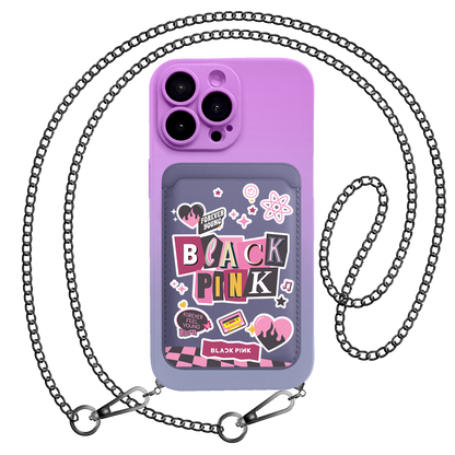 iPhone Magnetic Wallet Silicone Case - Blackpink Forever Young