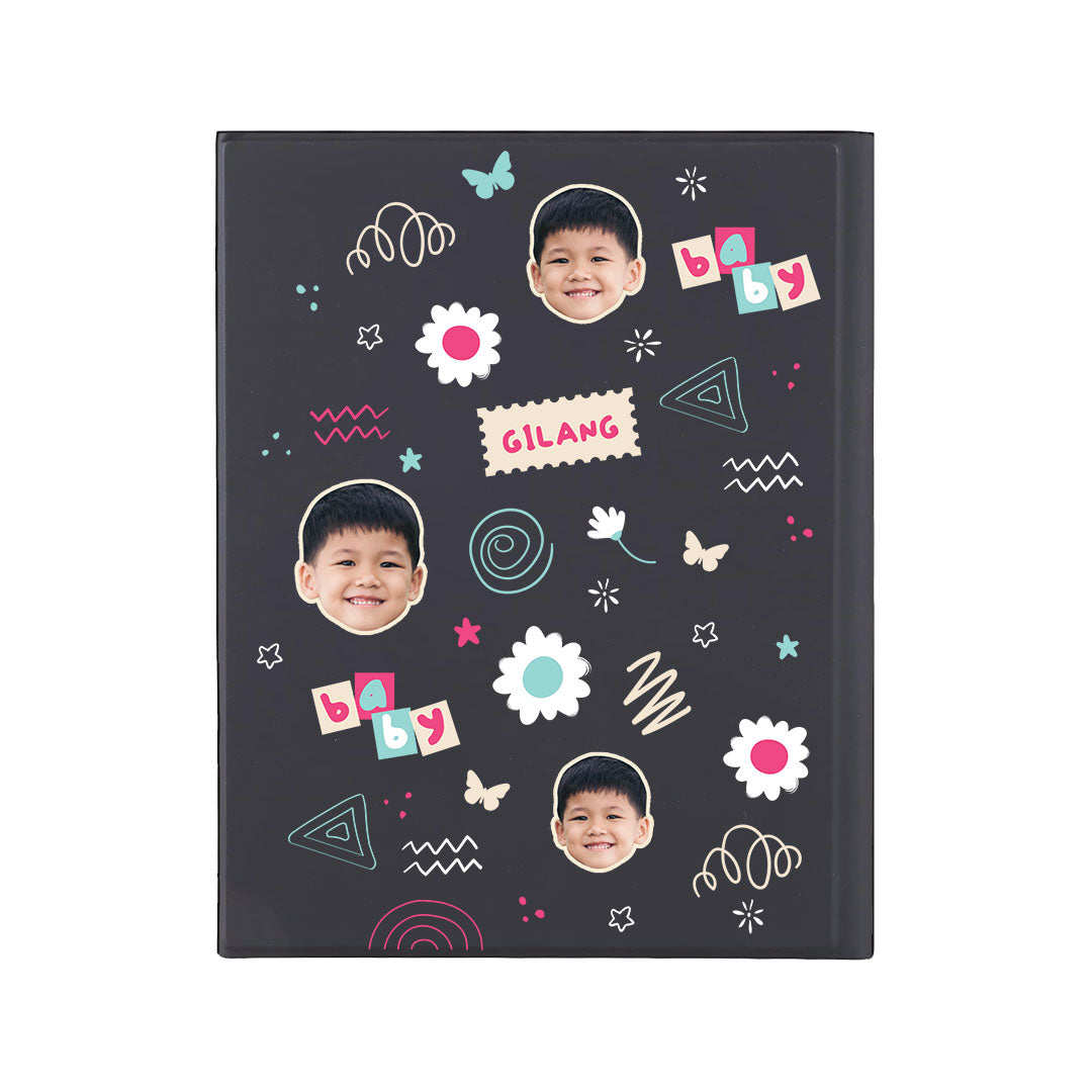 iPad / Android Tab Wireless Keyboard Flipcover - Face Grid Abstract