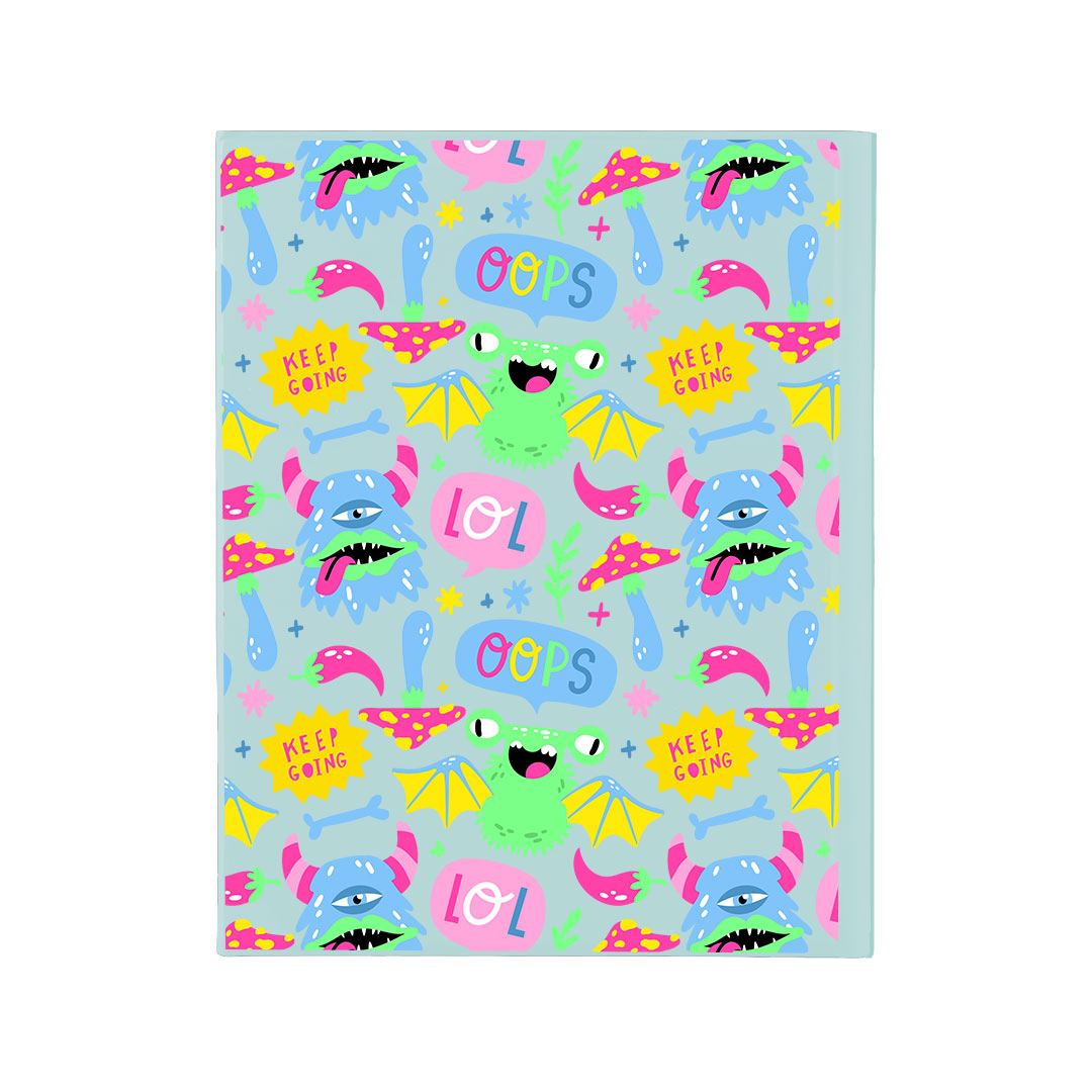 iPad / Android Tab Wireless Keyboard Flipcover - Monster Say Keep Going