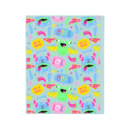 iPad / Android Tab Wireless Keyboard Flipcover - Monster Say Keep Going