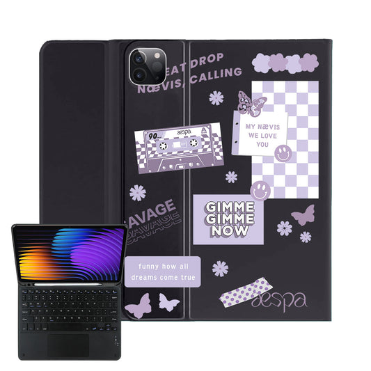 iPad / Android Tab Wireless Keyboard Flipcover - Aespa Song Lyrics