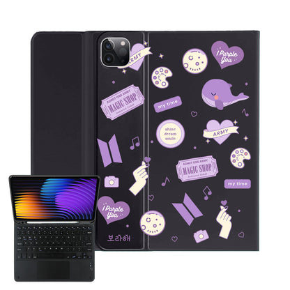 iPad / Android Tab Wireless Keyboard Flipcover - BTS Sticker Pack