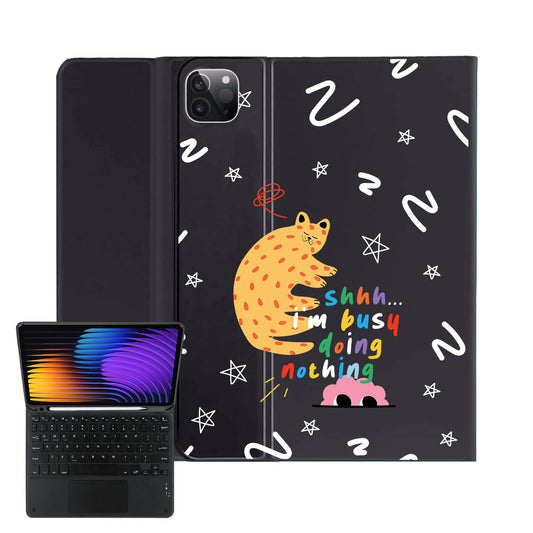 iPad / Android Tab Wireless Keyboard Flipcover - Busy Doing Nothing