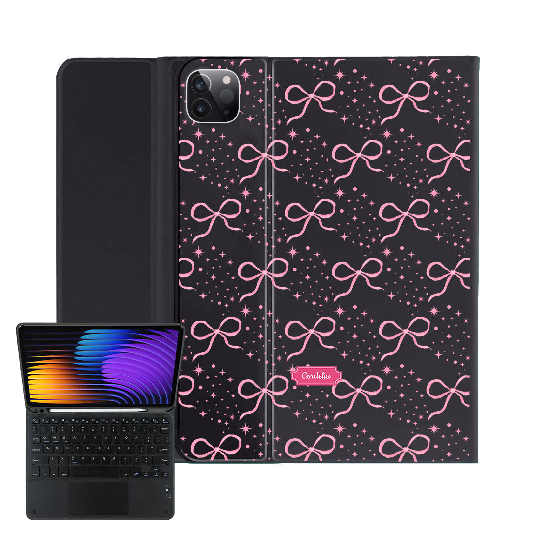 iPad / Android Tab Wireless Keyboard Flipcover - Coquette Glittery Bow