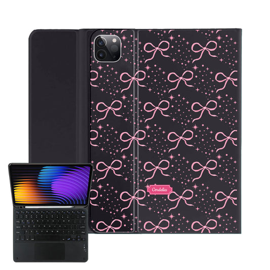 iPad / Android Tab Wireless Keyboard Flipcover - Coquette Glittery Bow