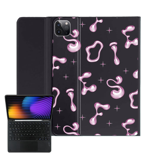 iPad / Android Tab Wireless Keyboard Flipcover - Pink Chrome Monogram