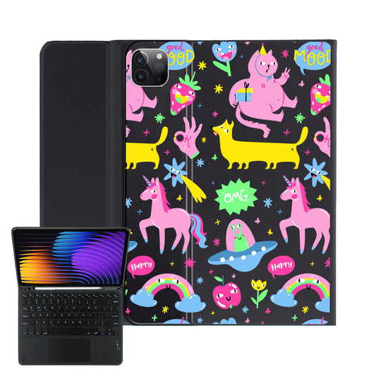 iPad / Android Tab Wireless Keyboard Flipcover - Monster Say Good Mood
