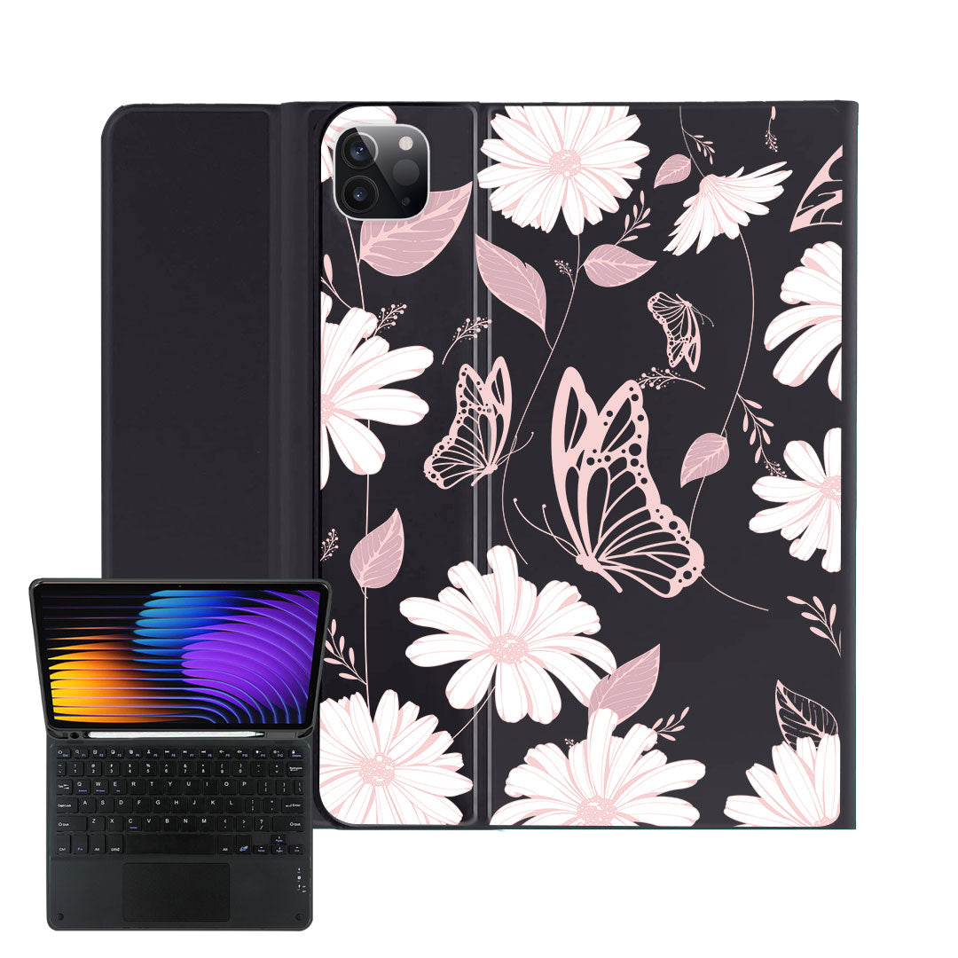 iPad / Android Tab Wireless Keyboard Flipcover - Butterfly Daisy