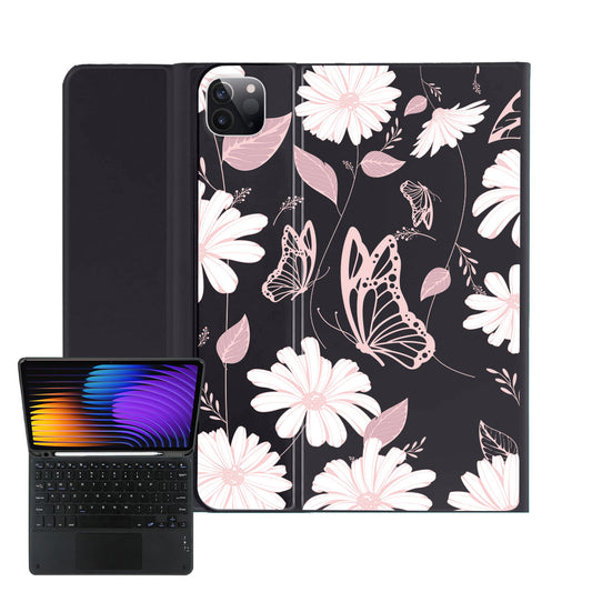 iPad / Android Tab Wireless Keyboard Flipcover - Butterfly Daisy