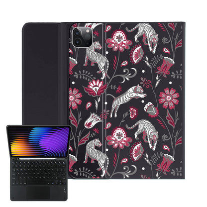 iPad / Android Tab Wireless Keyboard Flipcover - Tiger & Floral 6.0