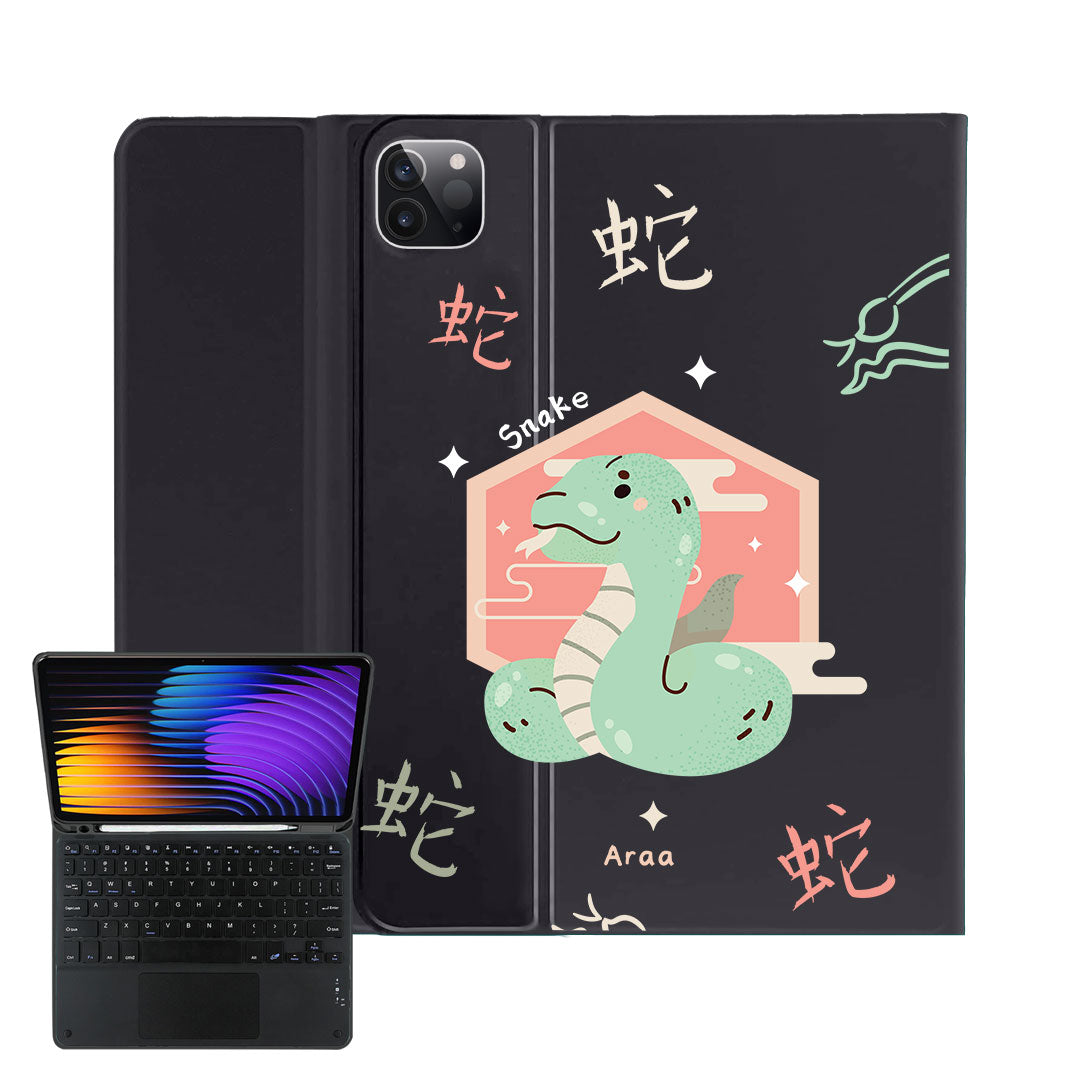 iPad / Android Tab Wireless Keyboard Flipcover - Snake (Chinese Zodiac / Shio)